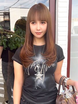 ジゼラ(GISELA) レイヤーカット ココアブラウン ブリーチなしカラー 透明感