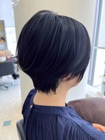 ヘアーカッティングガーデン ジャック モアザン 松山店 大人の丸みショート×ネイビーカラー