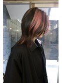 ミックスカラーデザインカラーミディアムレイヤーカット