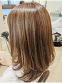 20代30代スタイリング簡単♪ハイライト&毛先パーマ×ボブディ