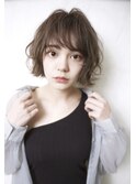 大人可愛い20代30代40代黒髪前下がりショートボブ丸みショート