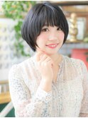 黒髪ナチュラルカラー前下がりボブショート114志木20代30代40代