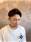 アップバングパーマ
