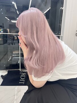 ランテルディ 渋谷(LANTERDIT) ラベンダーピンク ハイトーン ブリーチカラー 韓国ヘア 20代