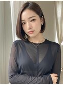 大人可愛い20代30代40代小顔ウルフレイヤーボブ丸みショートボブ