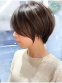 ハイライトバレイヤージュダブルカラーショートカット　30代40代