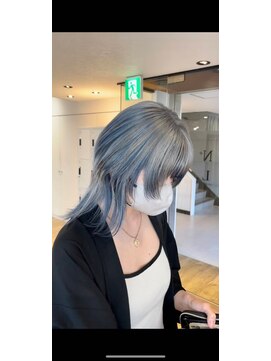 エヌプラスリタ 近鉄八尾(N+lita) ホワイトグレージュミニウルフデジタルパーマチェリーブラウン