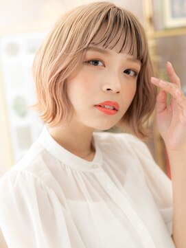 カバーヘア ブリス 戸田公園西口店(COVER HAIR bliss) ハイトーンカラーフレンチカジュアル小顔ボブA2戸田公園10代20代
