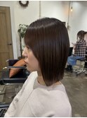 ショートボブニュアンスカラーグレージュミディアムレイヤー