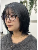 クワイア 川崎店(0choir)&nbsp;ネイビーブルー×外ハネ◯emi