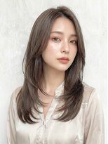 バーシャミ 博多(Baciami) 韓国レイヤーカット×オリーブグレージュ|髪質改善カラー