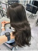 ミディアムロングレイヤーカットブリーチなしダブルカラー心斎橋