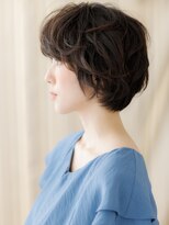 カバーヘアアンドスパ ブリス 浦和(COVER HAIR&SPA bliss) 黒髪ゆるふわウェーブパーマ小顔マッシュショートボブ20代30代X