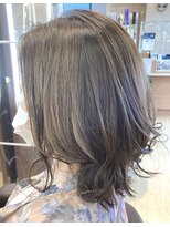 ヘアーアンドメイク マニス(hair&make manis) グラデーションカラーカーキベージュ レイヤーウルフ