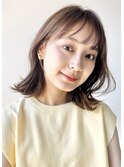 切りっぱなしボブ×小顔前髪×ベージュカラー×レイヤーカットr