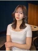 韓国ヘア/くびれヘア/顔まわりカット/前髪あり/
