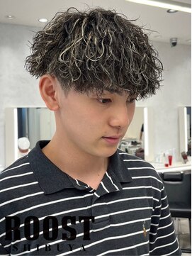 ルースト 渋谷店(ROOST) 波巻きパーマ×メッシュハイライト