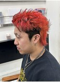 NEXT静岡　赤髪　オールバックショートウルフ