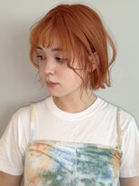 ケリーアン 太田(kelly.un)&nbsp;切りっぱなしボブ / 外ハネ / ペールオレンジ / シアーカラー