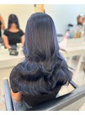 縮毛矯正.レイヤーカット.ブルーブラック.髪質改善. ヘアカラー