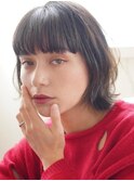 大人可愛い20代30代40代小顔ウルフレイヤーボブグレージュ