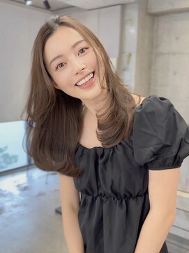 ウェイズ トウキョウ(Ways TOKYO) レイヤーカット　セミロング　フェイスレイヤー　グレージュ