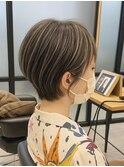 ボブ/ショートボブ/ハイライト/20代/30代/大人女性/白髪ぼかし