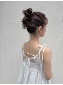 高めお団子ヘア◎カジュアルヘアアレンジ渋谷mutsuki