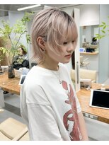 ムーン バイ ケンジ(moon by KENJE)&nbsp;【hinari】落ちる赤/ハイトーンウルフ/ホワイトピンク