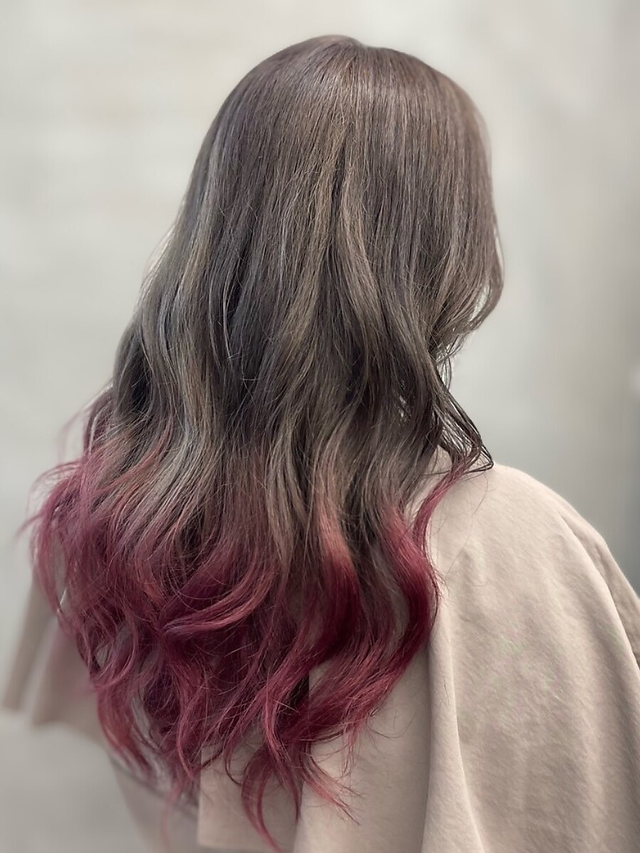 ヘアカラー 赤、ピンクセット 2025年夏】チェリーレッドの髪型・ヘアアレンジ｜人気順
