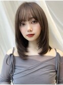 ミディアムワンカールスタイル/柔らかアッシュベージュ AN-39