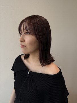 サラ ビューティー サイト 古賀店(SARA Beauty Sight) 外ハネミディアム/レッドバイオレット/暖色カラー/大人可愛い