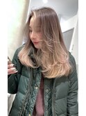 ミルクティーカラー グラデーションカラー バレイヤージュ