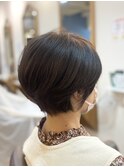 30代40代50代/ショートボブ/ミルクティーベージュ/ハイライト