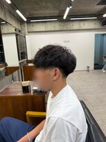 タメ(tame-)&nbsp;サーフカール/フェザーパーマ/ブルーブラック【都賀/メンズ】