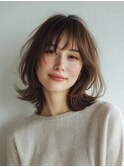 ミルクティーブロンド/ダークブルー/デジタルパーマ/人形町