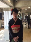 日本髪風アップ 成人式 卒業式 着物 和装スタイル
