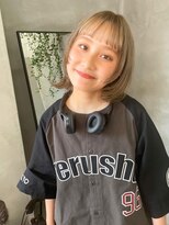 テトヘアー(teto hair)&nbsp;ウルフブロンドミルクティーベージュボブウルフ金髪