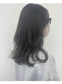 上品カジュアルスタイル/セミロング/ダークアッシュ