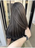 ハイライトカラー グレージュ ケアブリーチ
