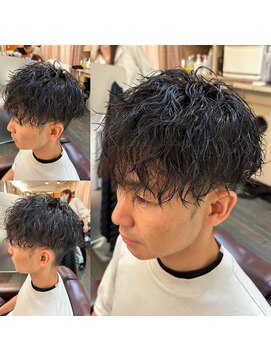 銀座マツナガ 浅草店 20代30代ツイストスパイラルツーブロック刈り上げマッシュ