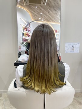 アーチバイケンジ(arch by kenje) グレージュ×毛先イエロー★