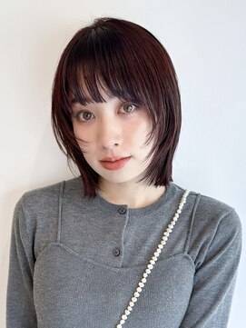 ローネス(LONESS) 切りっぱなしボブ　レイヤーボブ　暖色ボブ　シャギーボブ