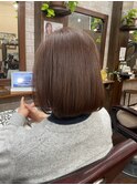 春色カラー★ピンクグレージュで重くならない長めボブ♪