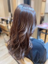 ジップ 稲毛店(ZIP) 小顔韓国風巻き顔まわりレイヤー透明感ブリーチなしグレージュ