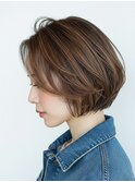 白髪ぼかし似合わせ/大人ショート/前下がりボブ/9