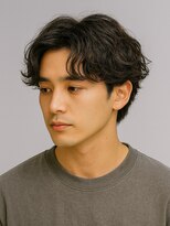 ハレ メンズサロン たまプラーザ(Hale)&nbsp;Haleメンズ刈り上げセンターパートニュアンスパーマたまプラーザ
