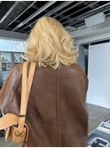 海外風レイヤーボブ/抜きっぱなしブロンド