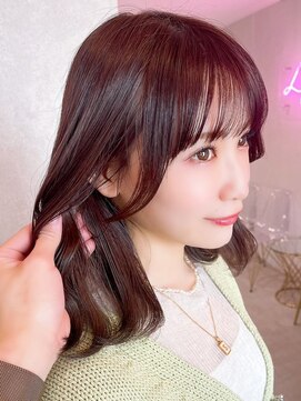 ラルムバイシー 新宿(LARME by Sea) 韓国前髪顔周り×チェリーブラウンフェミニン【新宿/髪質改善】