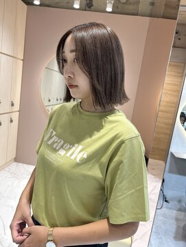 グロー 大宮(GLROW) 顔周りカット　ボブ　ブリーチありベージュ　haruhi【大宮】